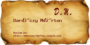 Daróczy Márton névjegykártya