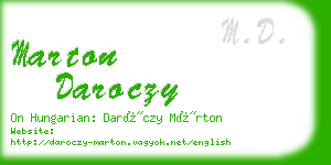 marton daroczy business card